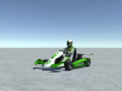 Low Poly Kart With Player 14 Low-poly 3D model