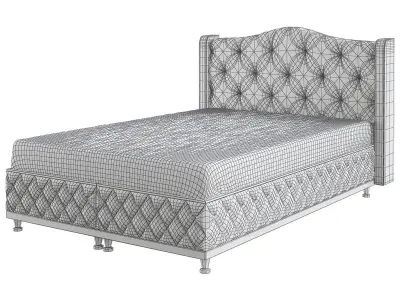 Headboard collection low poly 3d model bed frame with tufted ... Low-poly 3D model