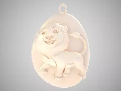 Rock Lion Necklace 3D print model
