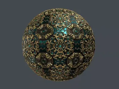Steampunk Seamless PBR Texture 13 Texture