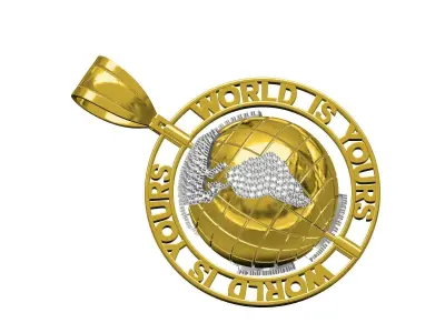 World is yours pendant 3D print model
