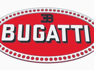 Bugatti logo multi color 3D print model