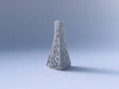 Vase grounded triangle with organic lattice and twisted thick... 3D print model