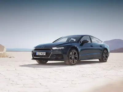 Modern luxury sedan unbranded 3D model