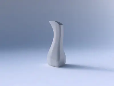 Vase puffy bent triangle smooth 3D print model