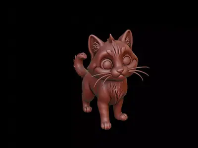 Cat Animal Sculpture 3D print model
