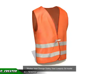 Worker Vest Collection Pack Lowpoly 3D model