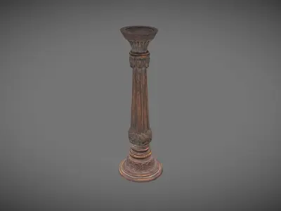 Wooden Candle Holder or Pillar 3D model