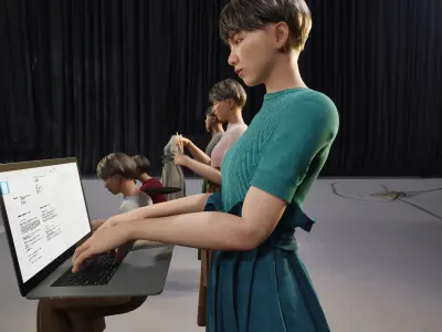 Modular Character - Asian Casual Woman - FK2 Low-poly 3D model