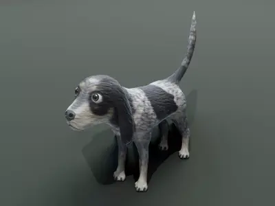 Cartoon Hound Dog 3D Model Low-poly 3D model
