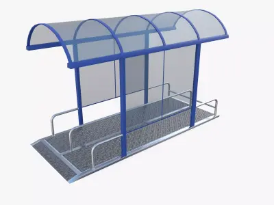 Shopping cart bay v1 Low-poly 3D model