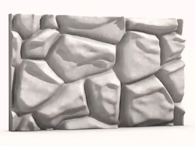 Rough-Cut Boulder Wall Asset 3D model