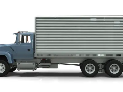 L9000 Box Truck 3D Model six Hood Variants  Hendrickson RT  3D model