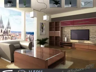 Kitchen plant in pot 3D model