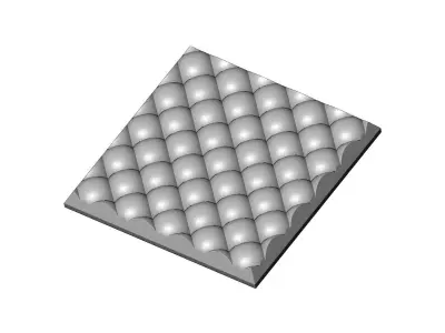 Leather furniture style square pattern 3d relief panel  3D print model