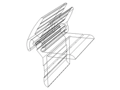 Aluminum Snap Fit Hinge Low-poly 3D model