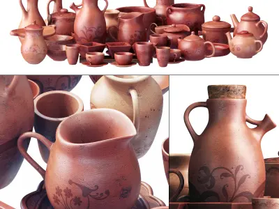 Dishes clay decor n19 3D model