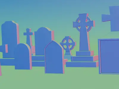 Gravestone Pack Free 3D model
