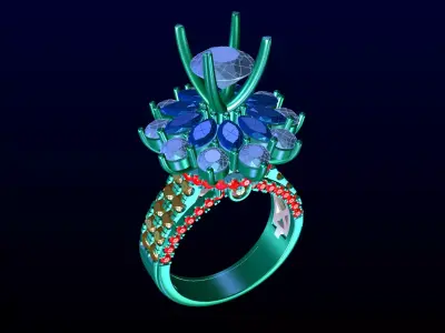 Luxury Engagement Ring 3D print model shop