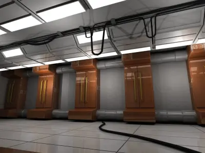 Engineering Hallway Low-poly 3D model