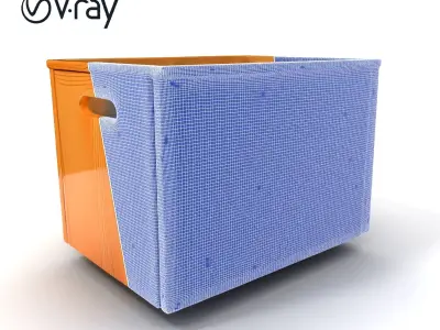 Wooden Storage Box D Model Pack Low-poly 3D model