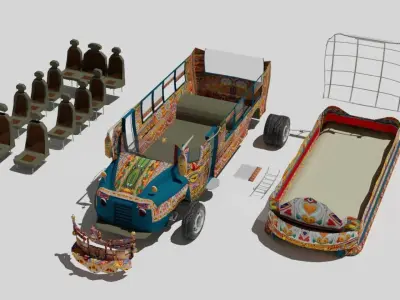 Pakistani Old Nishan Bus Low-poly 3D model
