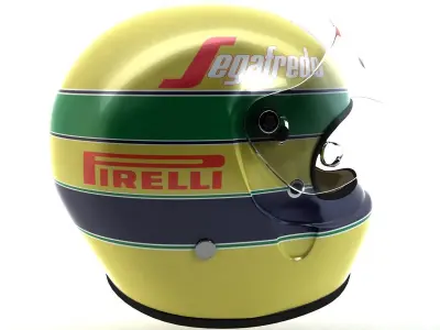 Ayrton Senna Helmet 1984 Low-poly 3D model