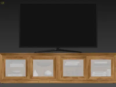 RH RECLAIMED RUSSIAN OAK GLASS MEDIA CONSOLE 3D model