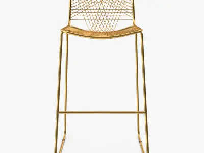 Golden Chair v3 Low-poly 3D model