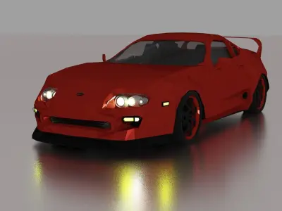 Toyota Supra mk4 Low Poly  Low-poly 3D model