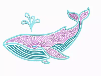 Blue Whale Panel - Wall Decor Beauty Creative 3D print model