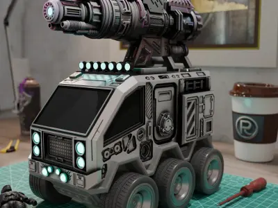 Sci-Fi Combat Van 3D Print Free 3D print model