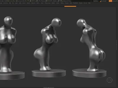 female modern sculpture 3D print model 104 3D print model