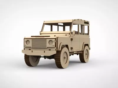 Wooden Land Rover Defender 3D model