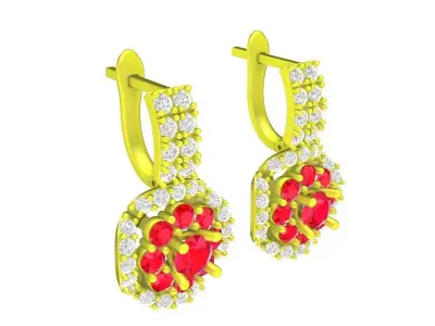 5867 luxury diamond earrings 3D print model