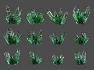 Crystal Realistic Game ready Pack 2 Low-poly 3D model