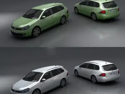Volkswagen Golf Variant Low-poly 3D model