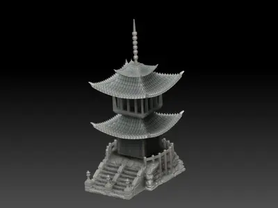  Pagoda asian 3D print model