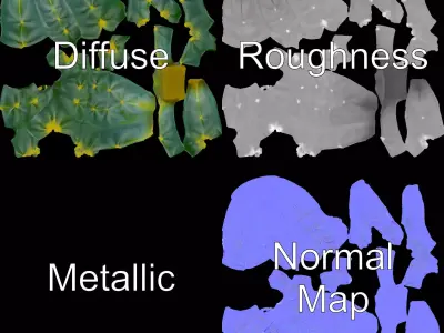 Round Green Cactus model pack Low-poly 3D model