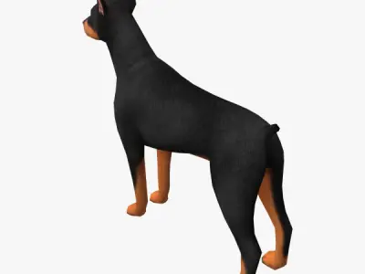 Doberman Low-poly 3D model