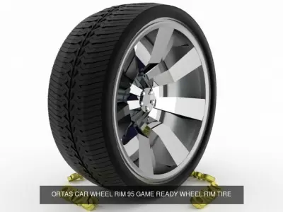 ORTAS CAR WHEEL RIM 91-92-93-94-95 GAME READY WHEEL 3D Model Pack