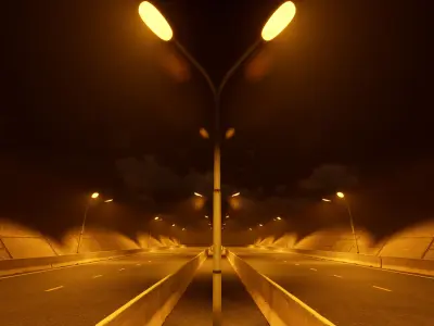 Urban Streetlight Low-poly 3D model