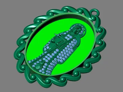  santa muerte holy death small size pendant 3D STL 3DM skull 3D print model