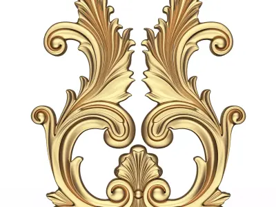 Carved Plaster Molding Decoration 042 Low-poly 3D model