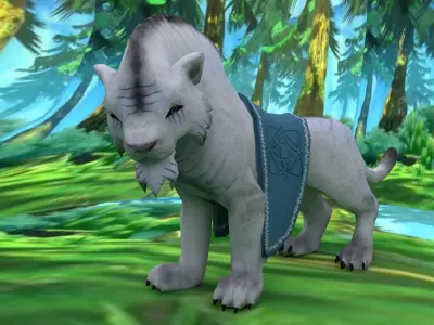 White tiger Low-poly 3D model