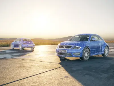 Beetle german car unbranded 3D model