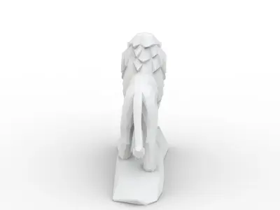 Low Poly Lion Statue 3D Print 3D print model