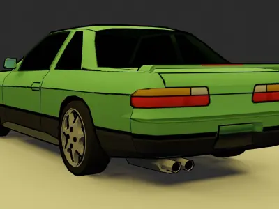 Nissan Silvia S13 1989 Low-poly 3D model