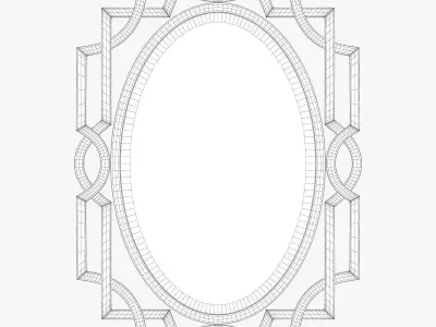 Uttermost margutta forged metal with antiqued gold leaf mirror 3D model