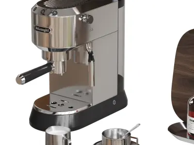 Kitchen Decor Set With DeLonghi Coffee Machine 3D model